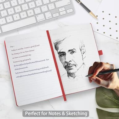 Heture 8 Pack Lined Journal Notebooks, A5 Hardcover Notebooks, 5.5 x 8.3 inch, 100GSM,160 Pages, Classic College Ruled Notebooks for Writing/Work/Travel/College (Assorted Color) - Image 7