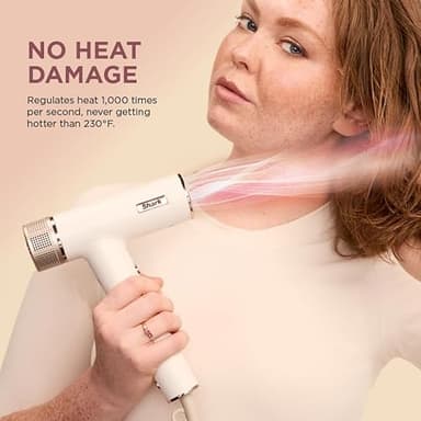 Shark Hair Dryer SpeedStyle RapidGloss Finisher and High-Velocity Dryer, Ionic Hair Blow Dryer with IQ Speed Styling and Drying Suite, No Heat Damage, Best for Curly and Coily Hair, Silk, HD332 - Image 3