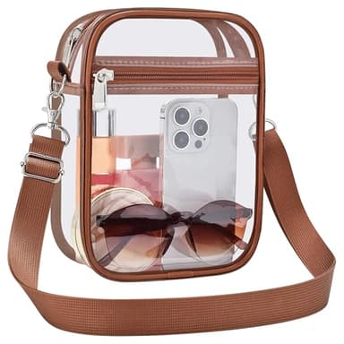 USPECLARE Clear Purse Stadium Transparent Messenger Bag Stadium Approved for Men and Women Clear CrossBody Bag - Image 1