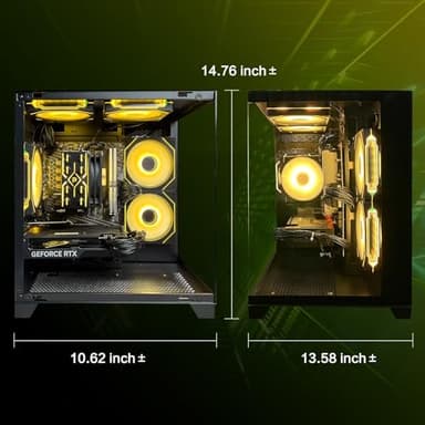AEXPXO Gaming PC Desktop,Prebuilt Gaming Computer with,AMD Ryzen 5 5700X 3.4GHz,RTX4060 8GB GDDR6,32GB DDR4 RAM 3200MHz,1TB NVME SSD,ARGB Cooling Fan,600W Gold Power,Supply WiFi Support - Image 2