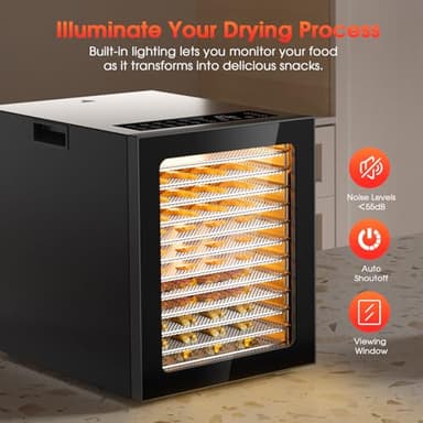 Food Dehydrator for Jerky, 12-Trays Stainless Steel Digital Food Dryer Machine for Home,10 Presets, 48H Timer and Temperature Control, 850W Dehydrators for Food and Jerky, Dog Treats,Meats & Veggies - Image 5