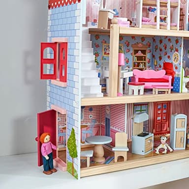 KidKraft Chelsea Doll Cottage Wooden Dollhouse with 16 Accessories, Working Shutters, for 5-Inch Dolls - Image 7