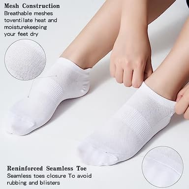 Varietyou Ankle Socks Women's and Mens - 6/10 Pairs Low Cut Tab & No Show Athletics Running Socks - Image 3