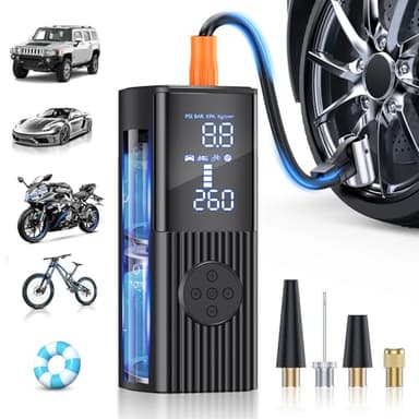 Tire Inflator Portable Air Compressor, 180PSI Portable Air Compressor with with LED Light, 25000mAh & 3X Faster Inflation Air Pump for Car, Bike, Motorcycle, Ball and more - Image 1