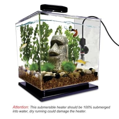 PULACO 25W Small Aquarium Submersible Betta Heater with Free Thermometer Strip, Under 6 Gallon Fish Tanks (Preset Temperature 78℉) - Image 2