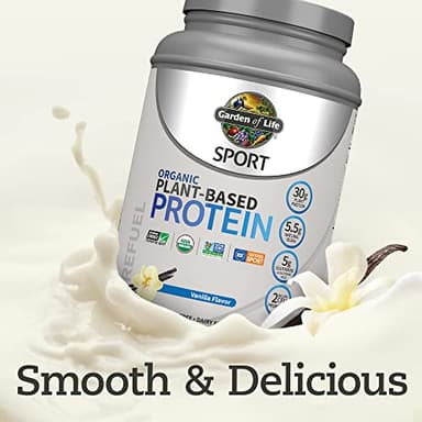 Garden of Life Organic Vegan Protein Powder with Probiotics, BCAAs, NSF Certified, Gluten Free & Sport, Non GMO, Sport Protein Powder, 19 Servings, Vanilla - Image 8