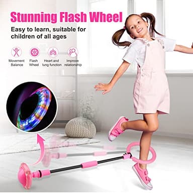 Chridark Ankle Skip Ball for Kids - Foldable Flash Wheel Skip Ball, Outside Game Toys for Kids & Adults, Gift for Boys & Girls Age 5 6 7 8 9 10 Years Old, Pink - Image 3