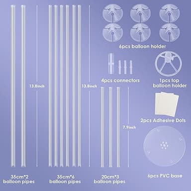 Voircoloria 6 Sets Balloon Stand Kits, Balloon Sticks with Base for Table Centerpieces Graduation Birthday Baby Shower Gender Reveal Party Decorations - Image 3