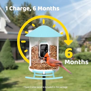 NETVUE by Birdfy Smart Bird Feeder with Camera – AI Identifies Birds Species 2MP Night Vision & App Alerts, 2.4Ghz Wi-Fi Connect IP65 Weatherproof Bird Camera-Gift for Backyard BirdWatchers, Blue - Image 7