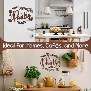Woodamore Farmhouse Pantry Sign - Pantry Signs Wall Decor, Pantry Word Door Sign, Rustic Kitchen Sign Pantry Decor For Home (15"x8") - Image 5