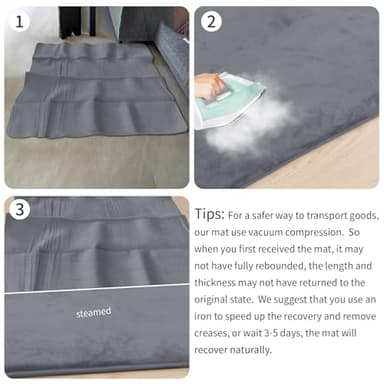 Huloo Sleep Baby Play Mat for Floor,1.3" Thick Elasti-Foam 50"×50" Playpen Mat for Tummy Time,Water Repellent Soft Coral Velvet for Toddler,Infant,Kids,Non-Slip Backing Safe for Crawling(Dark Grey) - Image 7