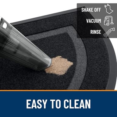 OLANLY Half Circle Door Mat Indoor Outdoor Entrance Welcome, Waterproof All-Season, All-Weather Doormat, Sturdy Natural Rubber, Low Profile, Easy Clean Patio Porch Entryway Mat, 36x24, Black - Image 7