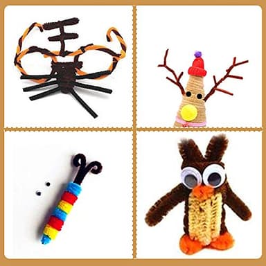 100 Pieces Brown Pipe Cleaners Chenille Stem, Pipe Cleaners Set for DIY Arts Crafts Decorations (Brown) - Image 7