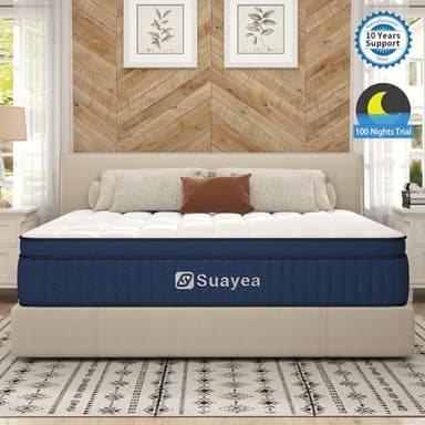SUAYEA King Size Mattress, 12 Inch King Mattress in a Box, Medium Firm Pocket Spring and Gel Memory Foam for Superior Comfort, Pressure Relief, Strong Edge Support - Image 7