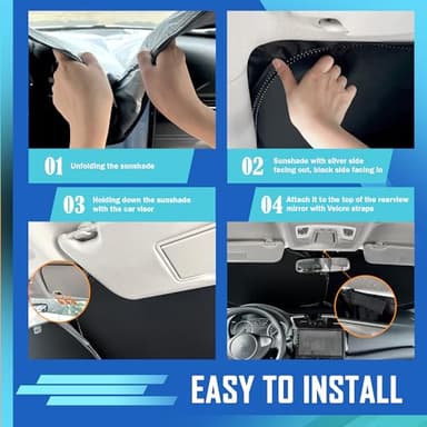 Tombyda Windshield Sunshade for Ford Explorer 2020-2025 Front Window Sun Shade Custom Sunscreen Double Layers Design - Image 4