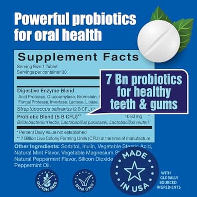 Probiotiv Oral Probiotics for Mouth Bad Breath 7 Billion CFU - Chewable Dental Probiotics for Teeth & Gums, Fresh Breath Freshener, Supports Oral Microbiome & Healthy Mouth - Image 6