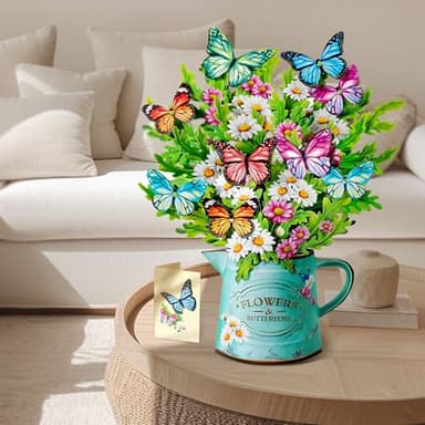 Airpark Pop Up Flower Card, 16 Inch Daisies and Butterflies 3D Paper Flowers Bouquet, Popup Greeting Cards with Blank Note Card & Envelope, Birthday, Graduation Decorations, Get Well Soon,Thank You Gifts for Women Mother - Image 8