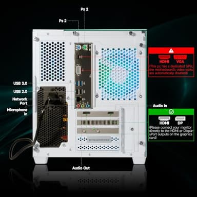 Gaming PC Desktop Computer - Ryzen 5 5600, Radeon RX 6500XT 4GB, 16GB DDR4 RAM, 1TB NVME SSD, Prebuilt Tower Computer (White) - Image 6