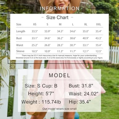 EXLURA Women's Tie Back Square Neck Short Puff Sleeve Casual Dresses A Line Sundress Mini Dress Pink - Image 6