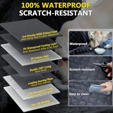 DIAMOOKY Truck Back Seat Extender for Dogs, Upgraded Waterproof Pet Seat Cover with Door Protection, Hard Bottom, Holds 420lbs, Dog Hammock for F150/Silverado 1500/GMC Sierra 1500/RAM 1500/Titan - Image 5