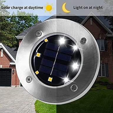 INCX Solar Lights for Outside,12 Pack Solar Lights Outdoor Waterproof, Solar Garden Lights Landscape Lighting for Patio Pathway Lawn Yard Deck Driveway Walkway, Cold White - Image 4