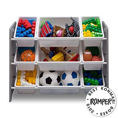 Delta Children MySize 9 Bin Plastic Toy Organizer - Greenguard Gold Certified, Grey - Image 4