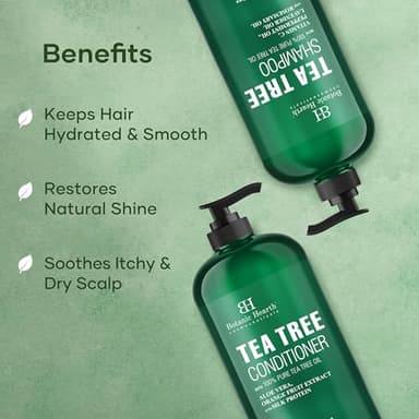 Botanic Hearth Tea Tree Shampoo And Conditioner Set | With 100% Pure Tea Tree Oil, For Itchy And Dry Scalp, Sulfate/Paraben Free | For Men And Women | 16 Fl Oz Each - Image 4