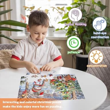 100 Piece Christmas Puzzles for Kids Ages 4-6 4-8 8-10 Christmas Puzzle - Christmas Dogs and Snowman Puzzles for Kids Ages 6-8 Children Educational Puzzles Gifts Christmas Stocking Stuffers - Image 5