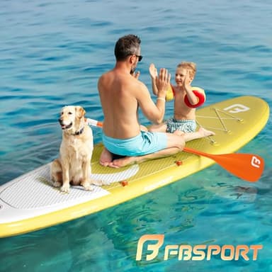 FBSPORT 11' Premium Stand Up Paddle Board, Yoga Board with SUP Accessories & Carry Bag | Wide Stance, Surf Control, Non-Slip Deck, Leash, Paddle and Pump for Youth & Adult - Image 6