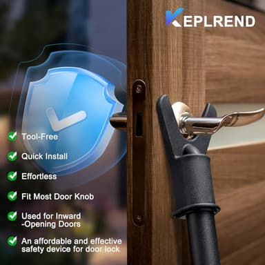 Door Security Bar & Sliding Patio Bar, Apartment Door Stoppers Security from Inside, Portable Door Lock for Travel Hotel, Adjustable 39"-53" - Image 3