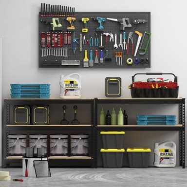 PrimeZone 48" x 24" x 72" Heavy Duty Storage Shelves - 5 Tier Adjustable Garage Storage Shelving, Metal Storage Utility Rack Shelf Unit for Warehouse Pantry Closet Kitchen, Black - Image 9