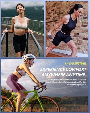 CAMPSNAIL 4 Pack Biker Shorts for Women High Waist - 5"/8" Tummy Control Soft Athletic Yoga Workout Running Gym Shorts - Image 4