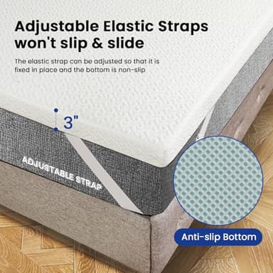 Czpalo 3 Inch Gel Memory Foam Mattress Topper King, Cooling Mattress Topper with Removable & Washable Cover, CertiPUR-US Certified - Image 5