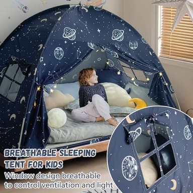 Bed Tent Full, Space Play Canopy for Kids Boys, Kids Bed Canopy Full Size, Galaxy Dome Boys Tents Dream Privacy Space on Bed Sleeping Tent (Full Bed Tent) - Image 6