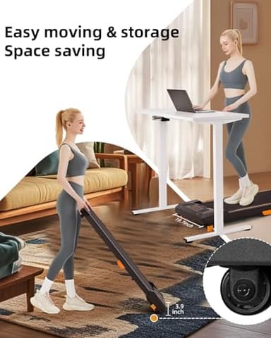 Walking Pad Treadmill, BestGod Incline Under Desk Treadmill 330lbs Capacity, 2.5HP Portable Treadmills for Home, Compact Treadmills Mini Walking Pad, Running Machine with Remote Control - Image 8