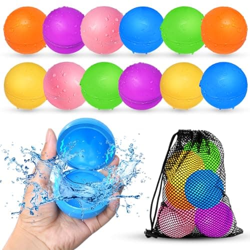 12Pcs Reusable Water Balloons, Pool Beach water Toys for Boys and Girls, Outdoor Summer Toys for Kids Ages 3-12 - Image 1