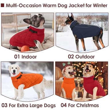 AOFITEE Extra Small Dog Jacket, Waterproof Dog Coat for Winter, Turtleneck Winter Jacket with Back Zipper, Reflective Pet Coat Small Snowsuit, Small Pet Snowsuit Chihuahua, Yorkshire - Image 7