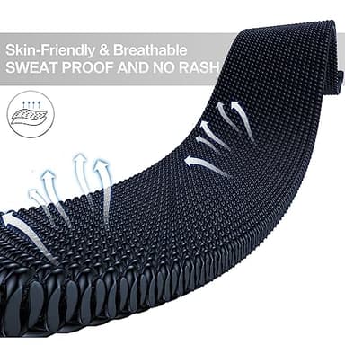 EPULY Compatible with Apple Watch Band 38mm 40mm 41mm 42mm Series 10 11, Stainless Steel Mesh Loop Magnetic Clasp Bands for iWatch Series 9 8 7 6 5 4 SE3 2 Women Men - 42/41/40/38mm Midnight - Image 3