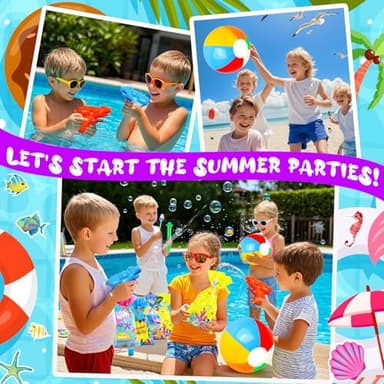 Pool Party Favors and Beach Party Favors,158PCS Summer Pool Toys for Kids, Undersea theme decoration, Including Beach Balls, Sunglasses, Bubble Wands, Stamp and Crystal Shells for Kids Ages 4-8 8-12 - Image 7