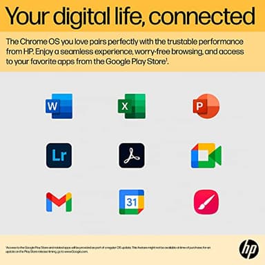HP Chromebook 15 15.6" HD (Intel Pentium N6000, 8GB RAM, 128GB Storage (64GB eMMc + 64GB SD Card), UHD Graphics, Numeric KB) Home & Student Laptop, Anti-Glare, Webcam, Wi-Fi, Chrome OS, Silver - Image 7