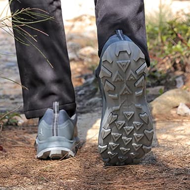 HUMTTO Men's All-Terrain Waterproof Hiking Shoes Lightweight Breathable Trekking Trails Shoes Anti Slip Outdoor Shoes 13 Grey - Image 7