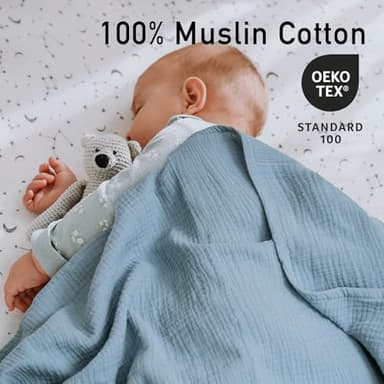 GLLQUEN BABY Muslin Swaddle Blankets,3-Pack Receiving Blanket for Newborn Boys and Girls,Baby Swaddle Blanket Unisex, Elephant,Baby Essentials, Registry & Gift, 40 x 38 inches - Image 8