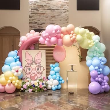 HOUSE OF PARTY 140PCS Pastel Rainbow Balloon Arch Garland Kit - Balloon Arch Kit-Birthday Balloons, Globos para Decoracion de Fiestas | Ideal for valentines day Baby Shower Party Decorations - Image 3