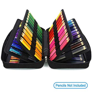 YOUSHARES Big Capacity Colored Pencil Case - 300 Slots large Pen Case Organizer with Multilayer Holder for Prismacolor Colored Pencils & Gel Pen (Black) - Image 3
