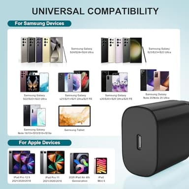 for Samsung Galaxy Super Fast Charging Cord Type C Charger, 25w Android Phone Charger Block &10ft USBC to USB-C Cable for Galaxy S25/S24 Ultra/S24 S23 S22 S21 S20 (Ultra/Plus),iPad Pro/Air/Mini 2Pack - Image 3