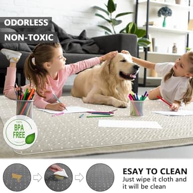 Amyracel Large Chair Mat for Carpet, 60'' x 46'' Clear Computer Desk Chair Mat for Low Pile Carpeted Floors, Easy Glide Plastic Floor Mat for Office Chair on Carpet Protection - Image 5