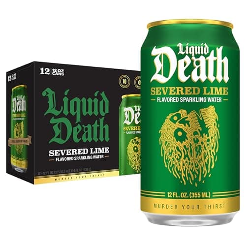 Liquid Death, Severed Lime, Soda-Flavored Sparkling Water, 12-Pack (12oz Cans), Low Sugar, Huge Flavor & No Artificial Sweeteners - Image 1