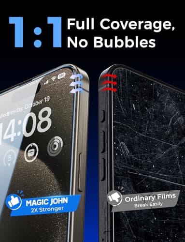MAGIC JOHN 2 Pack for iPhone 15 Pro Max 6.7 inch Tempered Glass Screen Protector, Auto Dust-Elimination Installation, Bubble Free, Dynamic Island Compatible, HD Clear, Easy Installation - Image 7