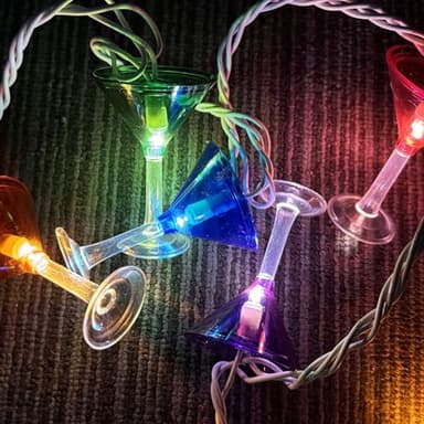 Bokoiuu 8.5FT Bar Decor Cocktai String Lights, Multicolor Cocktail Lights with 14 3D LED Cocktail Lights, Party Cocktail String Lights for Indoor Outdoor Birthday Wedding Decorations, White Wire - Image 5