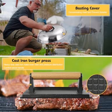 Griddle Accessories Kit, 27PCS Flat Top Grill Accessories for Blackstone and Camp Chef, Professional Grill Spatula Set with Burger Press, Basting Cover, Tongs for Outdoor BBQ… - Image 4